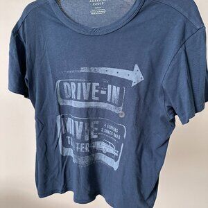 NEW American Eagle Women's Navy Shirt Drive-In Movie Theater Size Small